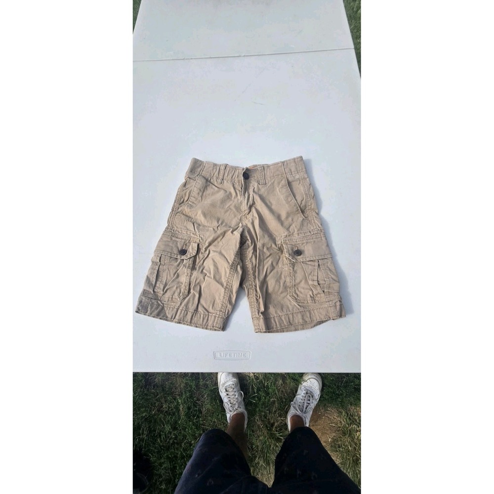 Boys Urban Pipeline Khaki Cargo Shorts Size 8 Regular Stretch Max Flex